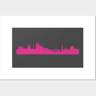 Cologne skyline pink Posters and Art